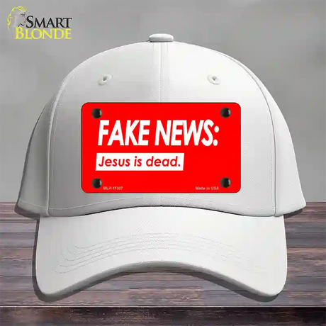 Fake News Jesus Is Dead Novelty License Plate Hat Cotton / White