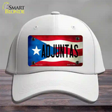 Adjuntas Puerto Rico Flag Novelty License Plate Hat Cotton / White