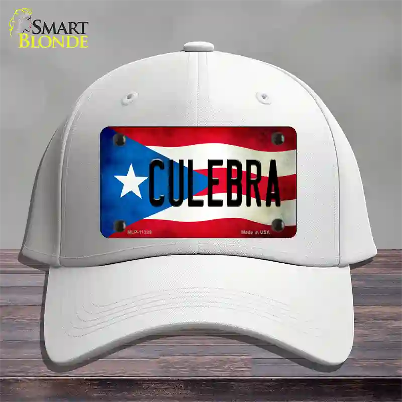 Culebra Puerto Rico Flag Novelty License Plate Hat Cotton / White