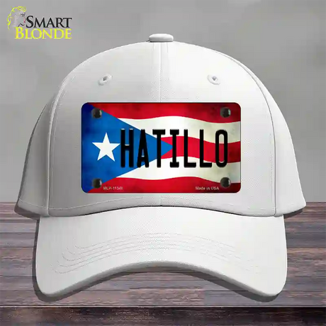 Hatillo Puerto Rico Flag Novelty License Plate Hat Cotton / White