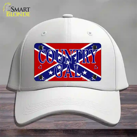 Confederate Country Gal Novelty License Plate Hat Cotton / White