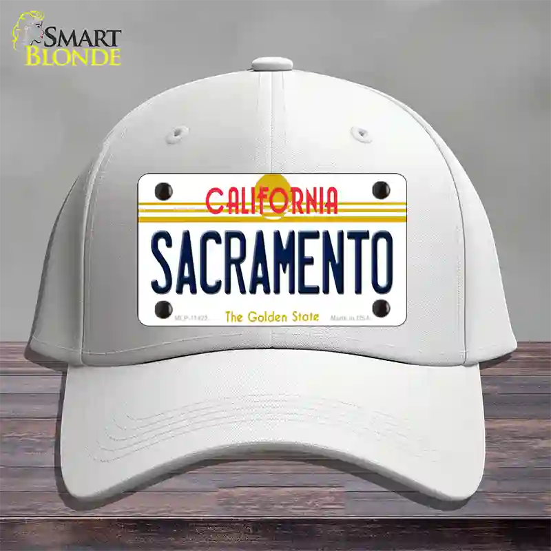 Sacramento California Novelty License Plate Hat Cotton / White