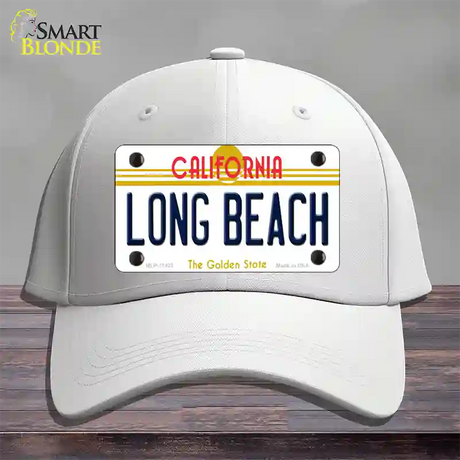 Long Beach California Novelty License Plate Hat Cotton / White