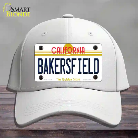 Bakersfield California Novelty License Plate Hat Cotton / White