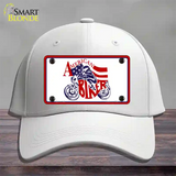 American Patriotic Biker Novelty License Plate Hat Cotton / White