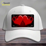 Hearts Over Roses In Red Novelty License Plate Hat Cotton / White