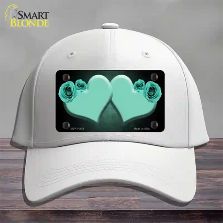 Hearts Over Roses In Mint Novelty License Plate Hat Cotton / White