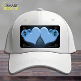 Hearts Over Roses In Light Blue Novelty License Plate Hat Cotton / White