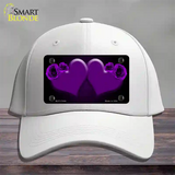 Hearts Over Roses In Purple Novelty License Plate Hat Cotton / White