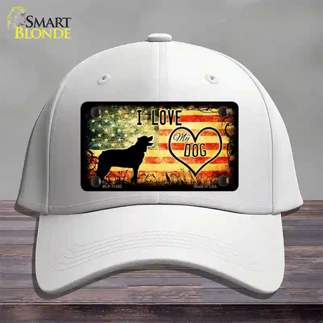 I Love My Dog Novelty License Plate Hat Cotton / White