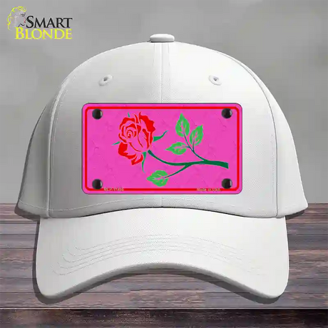 Illustrated Rose On Pink Chaise Lounge Novelty License Plate Hat Cotton / White