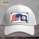 Virginia Crossed US Flag Novelty License Plate Hat Cotton / White