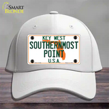 Key West Southernmost Point Novelty License Plate Hat Cotton / White