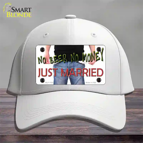 No Beer No Money Just Married Novelty License Plate Hat Cotton / White