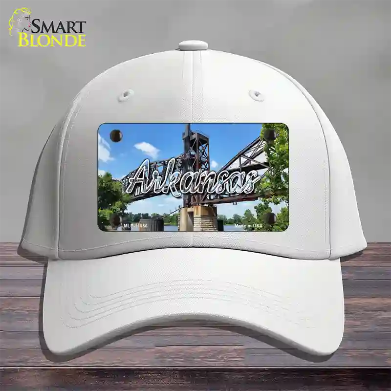 Arkansas Rusty Bridge State Novelty License Plate Hat Cotton / White