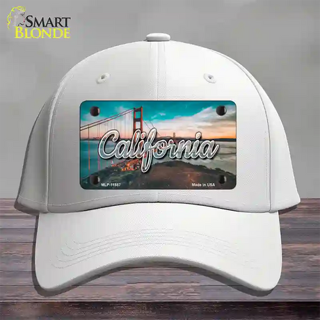 California Golden Gate Bridge State Novelty License Plate Hat Cotton / White