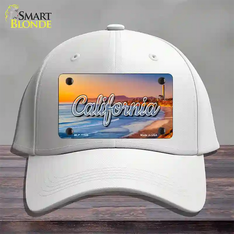 California Beach State Novelty License Plate Hat Cotton / White