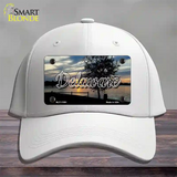 Delaware River Sunset State Novelty License Plate Hat Cotton / White