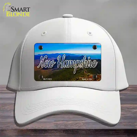 New Hampshire Mountain Range State Novelty License Plate Hat Cotton / White