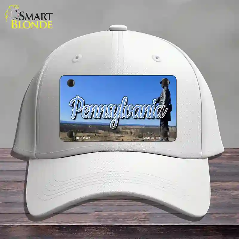 Pennsylvania Gettysburg Statue State Novelty License Plate Hat Cotton / White