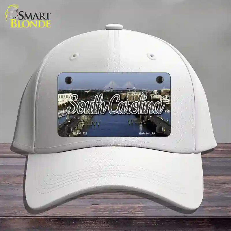 South Carolina City Bridge State Novelty License Plate Hat Cotton / White