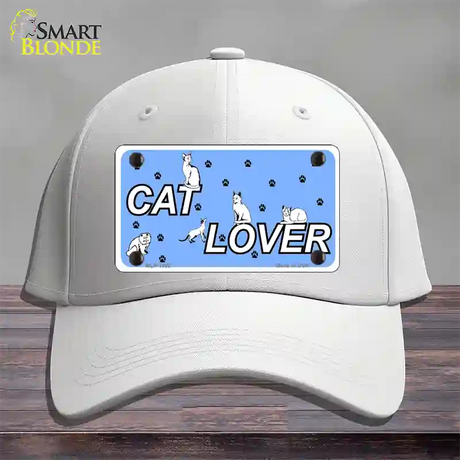 Cat Lover Novelty License Plate Hat Cotton / White