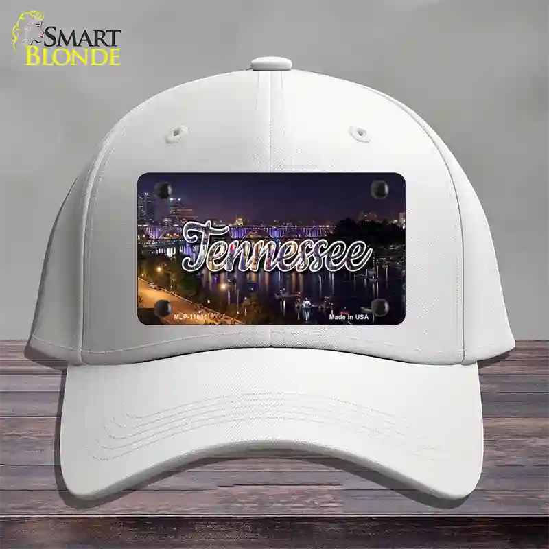 Tennessee Bridge Lights State Novelty License Plate Hat Cotton / White