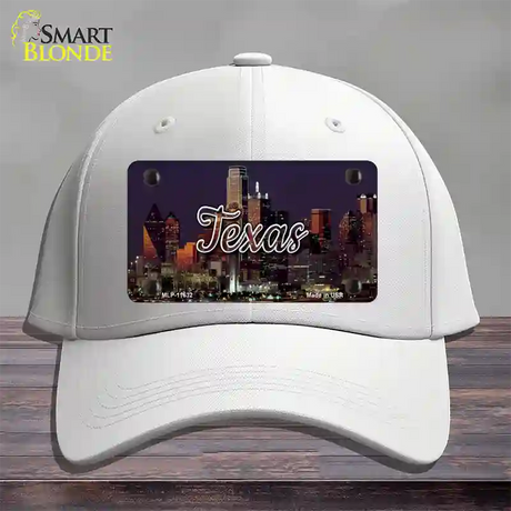 Texas City Lights Novelty License Plate Hat Cotton / White