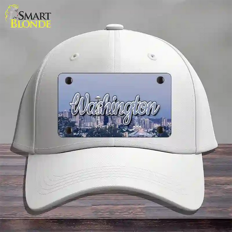 Washington Space Needle State Novelty License Plate Hat Cotton / White