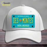 Des Montes Teal New Mexico Novelty License Plate Hat Cotton / White