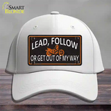 Lead Follow Novelty License Plate Hat Cotton / White