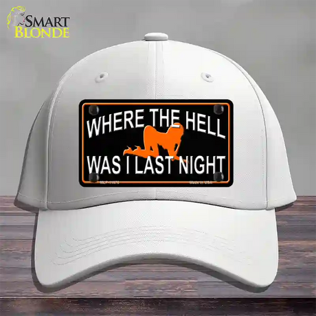 Where The Hell Novelty License Plate Hat Cotton / White