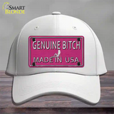 Genuine Bitch Made In USA Novelty License Plate Hat Cotton / White