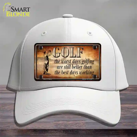 Golf The Worst Days Novelty License Plate Hat Cotton / White