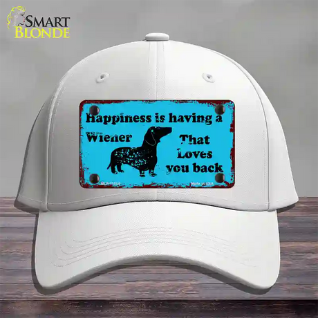 Happiness Is Having A Wiener Novelty License Plate Hat Cotton / White