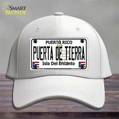 Puerta De Tierra Puerto Rico Novelty License Plate Hat Cotton / White