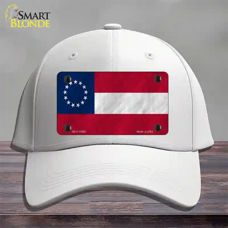 First Confederate Flag 13 Stars Novelty License Plate Hat Cotton / White