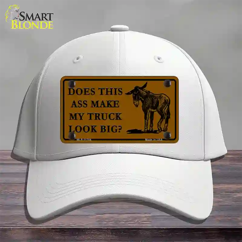 Does This Ass Novelty License Plate Hat Cotton / White