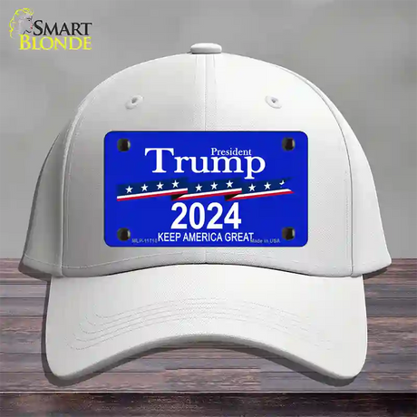 President Trump 2024 Novelty License Plate Hat Cotton / White