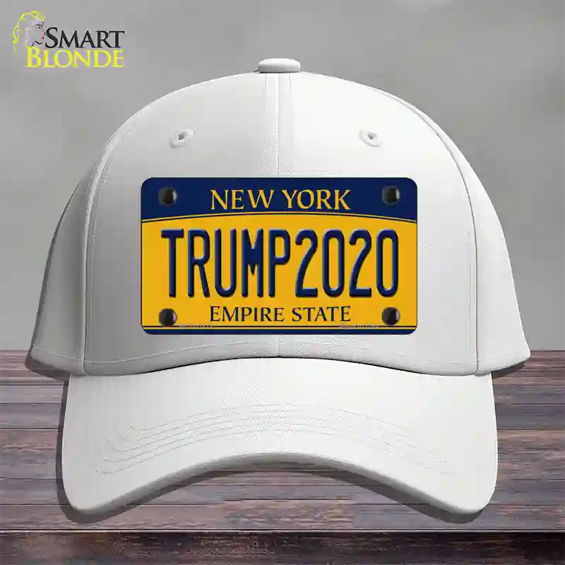 Trump 2020 New York Novelty License Plate Hat Cotton / White