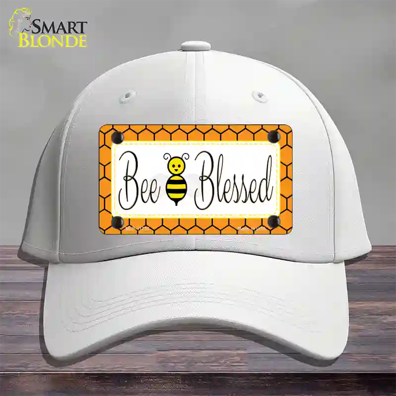 Bee Blessed Simple Novelty License Plate Hat Cotton / White