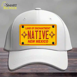 Native New Mexico Yellow State Novelty License Plate Hat Cotton / White