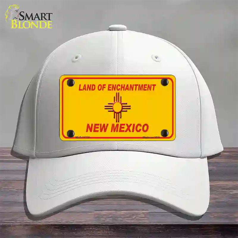 New Mexico Blank Yellow State Novelty License Plate Hat Cotton / White