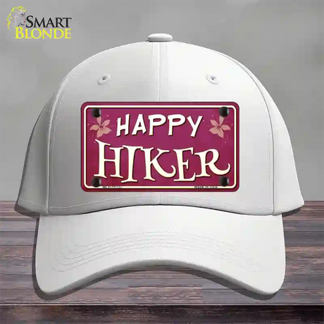 Happy Hiker Novelty License Plate Hat Cotton / White