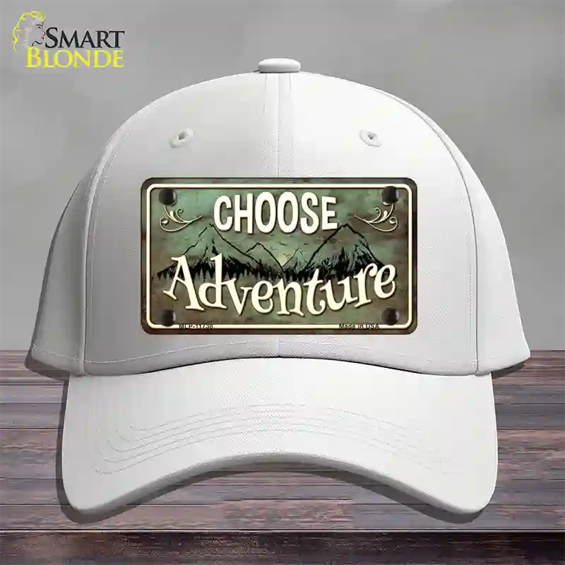 Choose Adventure Novelty License Plate Hat Cotton / White