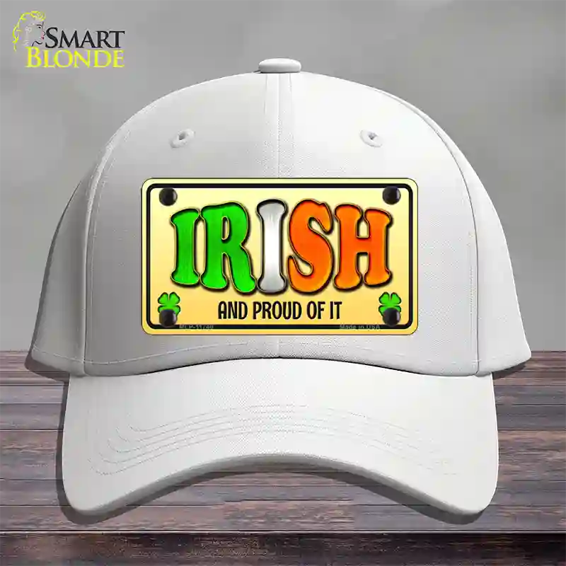 Irish and Proud Novelty License Plate Hat Cotton / White