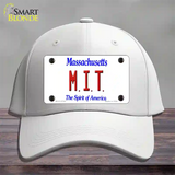 MIT Massachusetts State Novelty License Plate Hat Cotton / White