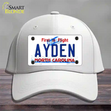 Ayden North Carolina State Novelty License Plate Hat Cotton / White