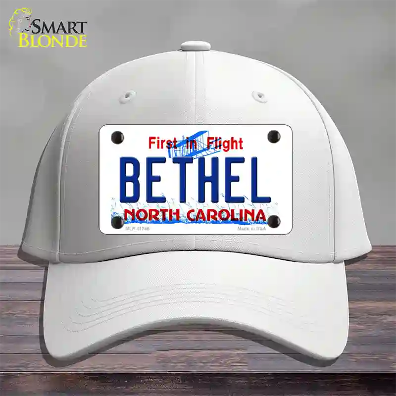 Bethel North Carolina State Novelty License Plate Hat Cotton / White