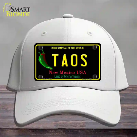 Taos New Mexico Black State Novelty License Plate Hat Cotton / White